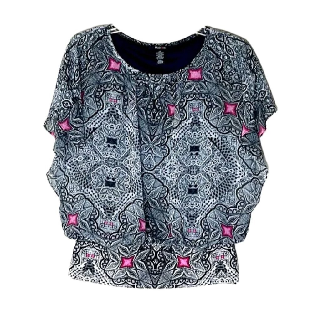 ❤️ 🆕 STYLE & CO Graphic Blouse Size XS
